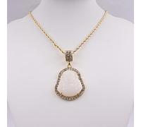 TQHGM Crystal Buddha Pendant Small Size and Big Size Hip Hop Men's Women's Rope Chain Crystal Iced out Rapper Singer Jewelry