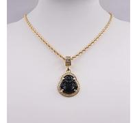 TQHGM Crystal Buddha Pendant Small Size and Big Size Hip Hop Men's Women's Rope Chain Crystal Iced out Rapper Singer Jewelry