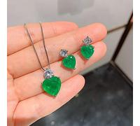 TQHGM Emerald Earrings Pendant Wedding Engagement Jewelry Set for Wen Accessories