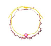TQHGM Exaggerated Hand Woven Double-Layer Stone Clavicle Chain Retro Beaded Colored Sets