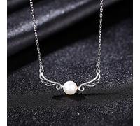 TQHGM Freshwater Pearl Pendant for Women Bridal Wedding 925 Wings Jewelry
