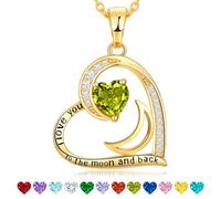 TQHGM Girl Products Gold for Women-Heart for Women Birthstone for Women Birthday s for Wife from Husband Birthday s for Girlfriend Mom Daughter Jewelry for Women s for