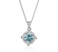 TQHGM Girls Jewelry Accessories 1 D Color Blue Pink Green Moissanite Pendant s for Women Diamond for Women - Valentine's Day Birthday