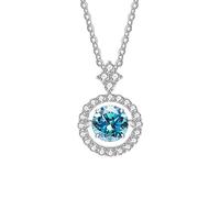 TQHGM Girls Jewelry Accessories 1ct Round Cut D Color Diamond Moissanite Pendant for Women Decorations