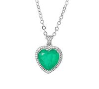TQHGM Girls Jewelry Women's Heart-Shaped * 12mm Emerald Pendant Wedding Engagement Gemstone Made in China Decorations