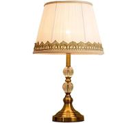 TQHGM Head Bedside Crystal Table Metal Base Desk Light Fabric Nightstand Lamp for Bedroom Head(C,Dimmer Switch)