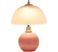 TQHGM Head Glass Night Stand Light Nordic Mushroom Dome Column Table Desktop Nightstand Accent Lamp for Home Decor Study Living Room Bedroom Girlshead(Pink)