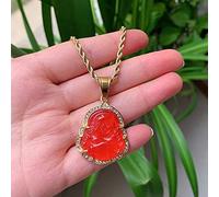 TQHGM Hip Hop Stainless Steel Jewelry Crystal Buddha Pendant for Women Men Multicolor Jades Stone Pendulum Healing