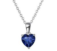 TQHGM Jewellery 925 Sterling Silver Womens for Women Heart with Birthstones Red Cubic Zirconia Pendant s Jewellery