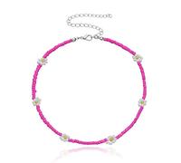 TQHGM Korea Lovely Daisy Flowers Colorful Beaded Charm Statement Short Choker for Women Vacation Jewelry