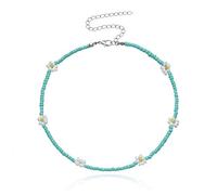 TQHGM Korea Lovely Daisy Flowers Colorful Beaded Charm Statement Short Choker for Women Vacation Jewelry