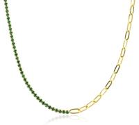 TQHGM Men, Chains Jewelry Men Women Pendant Clear Tennis Paperclip Chain Rock Punk Party