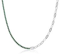 TQHGM Men, Chains Jewelry Men Women Pendant Clear Tennis Paperclip Chain Rock Punk Party