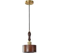 TQHGM Minimalist Black Walnut Pendant Light Vintage Wood Chandelier for Kitchen Island Dining Table Bedroom and Office Décor