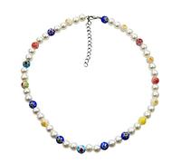 TQHGM New Korea Metal Chain Transparent Colorful Beaded Irregular Flowers Pearl for Women Party Jewelry-4