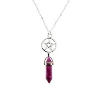 TQHGM New Whole Natural Crystal Jewelry Hexagon Chakra Pentagram Pendant
