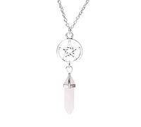 TQHGM New Whole Natural Crystal Jewelry Hexagon Chakra Pentagram Pendant