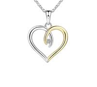 TQHGM Peach Heart Pendant Fashion Heart Shape Female Diamond Collar Chain Valentine's Day Love for Girlfriend