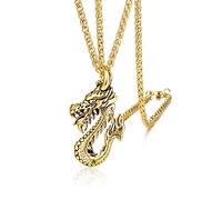 TQHGM Pendant for Men, Men Dragon Dragon Pendant Shape and Lobster Claw Clasp Birthday for Men