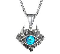 TQHGM Retro Punk Ancient Egypt Eye of Horus Skull Pendant Men's Motorcyclist Jewelry Accessories