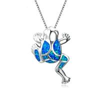 TQHGM Trend Pendant Chain Men Women Jewellery Bohemia Blue Imitation Opal Cute Fish Pendant For Women Charm Crystal Animal Turtle For Women