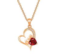TQHGM Trend Pendant Chain Men Women Jewellery Couple Love Heart Pendant For Women Fashion Aesthetic Neck Chains Colorful Crystal Trend N546-7