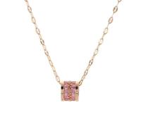 TQHGM Trend Pendant Chain Men Women Jewellery Sweet Light Luxury Crystal Cylinder Pendant For Women Female Neck Chain