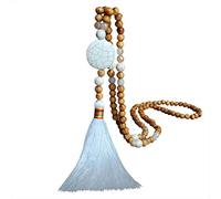 TQHGM Women Patrck Day s Pendant Mother's Day Chain Wooden Pendant Tassel Bead Women's Sweater Hand-Made Bohemian Accessory Costume Pearl s for Women