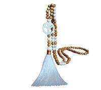 TQHGM Women Patrck Day s Pendant Mother's Day Chain Wooden Pendant Tassel Bead Women's Sweater Hand-Made Bohemian Accessory Costume Pearl s for Women