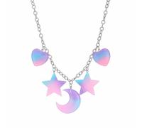 TQHGM Women s Pendants Cute oon Resin Pendant Colorful For Women Chain Fruits lings and Moon Clouds Personalized Locket