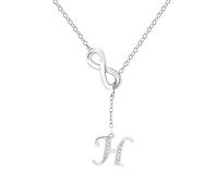 TQHGM Women s Pendants for Patrck Day 8 Shaped Tassel Silver Initial For Women Silver s For Women A Z 26 Alphabet Initial s For Teen Girls Jewelry Padlock