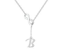 TQHGM Women s Pendants for Patrck Day 8 Shaped Tassel Silver Initial For Women Silver s For Women A Z 26 Alphabet Initial s For Teen Girls Jewelry Padlock