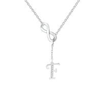 TQHGM Women s Pendants for Patrck Day 8 Shaped Tassel Silver Initial For Women Silver s For Women A Z 26 Alphabet Initial s For Teen Girls Jewelry Padlock