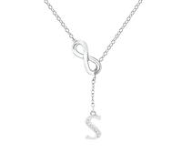 TQHGM Women s Pendants for Patrck Day 8 Shaped Tassel Silver Initial For Women Silver s For Women A Z 26 Alphabet Initial s For Teen Girls Jewelry Padlock