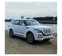 TQMEAD 1 24 for Nissan Patrol Aleación De Zinc Modelo De Coche, Simulación De Sonido Y Luz Vehículo Todoterreno Juguete Miniaturas De Automoción(White)