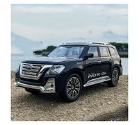 TQMEAD 1 24 for Nissan Patrol Aleación De Zinc Modelo De Coche, Simulación De Sonido Y Luz Vehículo Todoterreno Juguete Miniaturas De Automoción(Negro)