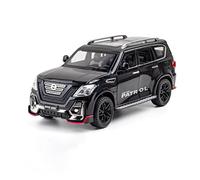 TQMEAD 1 24 for Nissan Patrol Modelo Aleación De Fundición A Presión Decoración Tire hacia Atrás SUV Juguete Regalo Miniaturas De Automoción(Negro)