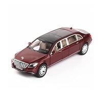 TQMEAD 1 24 para Mercedes-Benz Maybach S600 Modelo Coche Juguete aleación Fundido presión Alargado para niños Regalo Novio Miniaturas De Automoción(Rojo)