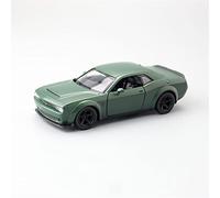 TQMEAD 1 36 para Dodge Challenger SRT Demon Casting Car Model Toy Sonido Y Luz para Niños Pull Back Car Aleación De Zinc Juguetes Miniaturas De Automoción(Verde)