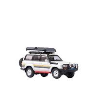 TQMEAD 1 64 para Land Cruiser LC80 Juguetes Miniatura Moldeados Presión Coche Simulación Colección Adornos Decorativos Oficina Miniaturas De Automoción(White)