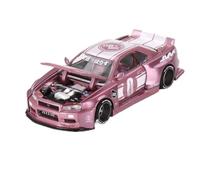 TQMEAD 1 64 para Nissan GTR Pintura Rosa Aleación Modelo De Coche Adornos para Colección Decoración Miniaturas De Automoción