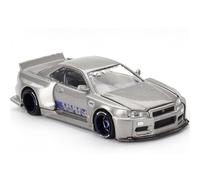 TQMEAD 1 64 para Nissan GTR R34 S Modelo de Coche de aleación decoración estática Plana para colección o como Regalo para Sus Hijos. Miniaturas De Automoción