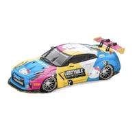 TQMEAD 1 64 para Nissan GTR R35 Wide Body Conversion Colorido Cartoon Paint Modelo De Coche De Aleación para Coleccionistas Miniaturas De Automoción