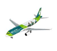 TQMEAD AvióN Miniatura Exhibición De Modelos De Aviones De Aleación Airbus A320-200 del Equipo De Rugby A Escala 1:400 para Principiantes(Green)