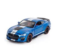 TQMEAD For Ford Mustang GT 500 1: 32 Modelo De Coche Simulación Control Fuerza Sonido Y Colección Regalo Juguete Ligero Miniaturas De Automoción(Azul)