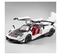 TQMEAD Pagani Huayra - Coche Deportivo Aleación Fundida Presión Escala 1:24 con Sonido Luz Abierto Versión Aerosol Extraíble. Miniaturas De Automoción(White)