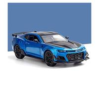 TQMEAD para Chevrolet Camaro 1 24 Simulación Diecast Modelo Coche Aleación Tire hacia Atrás Vehículo Juguete Niños Coleccionable Miniaturas De Automoción(Azul)