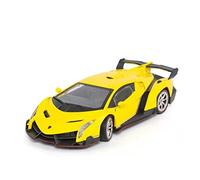 TQMEAD para Lamborghini 1 24 Modelo De Coche De Aleación Simulación Control De Fuerza Volante Enlace Juguete Regalo Miniaturas De Automoción(Titanium)