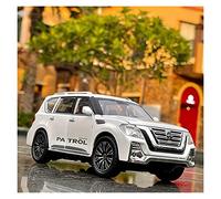 TQMEAD para Nissan Patrol 1 24 Simulación Modelo De Coche De Aleación Fundido A Presión Juguetes Coleccionables para Niños Miniaturas De Automoción(White)