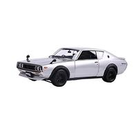 TQMEAD para Nissan Skyline 2000GT-R Abrir Todas Las Puertas Gris Plateado Modelo Simulado 1 18 Miniaturas De Automoción